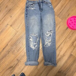 American Eagle By Payless Light Blue Distressed Boyfriend Jeans
